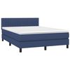 vidaXL Sommier &agrave; lattes de lit avec matelas Bleu 140x190 cm Tissu
