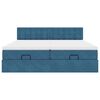 vidaXL Cadre de lit ottoman avec matelas bleu fonc&eacute; 200x200 cm velours