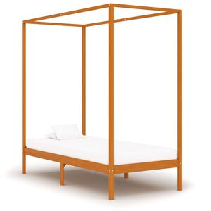 vidaXL Cadre de lit &agrave; baldaquin sans matelas bois massif 90x200 cm