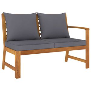 vidaXL Banc de jardin 114,5 cm avec coussin gris fonc&eacute; Bois d'acacia