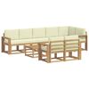 vidaXL Ensemble de canap&eacute;s d'ext&eacute;rieur 9 pcs Blanc et cr&egrave;me Polyester