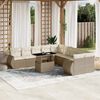 vidaXL Salon de jardin 11 pcs avec coussins beige r&eacute;sine tress&eacute;e