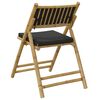vidaXL Chaises de bistro pliantes lot de 2 coussins gris fonc&eacute; bambou