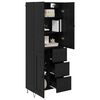 vidaXL Haut Armoire 2 pcs Ch&ecirc;ne noir Bois d'ing&eacute;nierie et verre