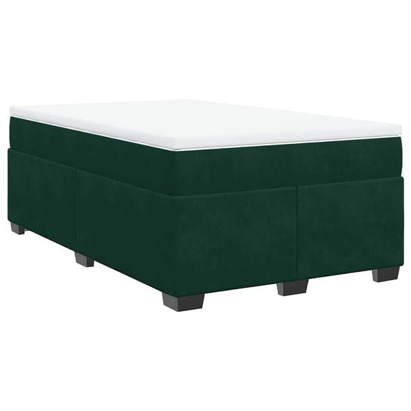 vidaXL Sommier &agrave; lattes de lit avec matelas vert fonc&eacute; 120x190 cm