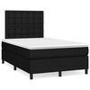 vidaXL Sommier &agrave; lattes de lit avec matelas noir 120x190 cm tissu