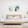 vidaXL Tables de chevet murales avec lumières LED 2 pcs blanc