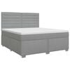vidaXL Lit boxspring avec matelas Gris clair 160 x 200 cm Tissu
