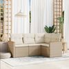 vidaXL Salon de jardin avec coussins 4 pcs beige r&eacute;sine tress&eacute;e