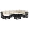 vidaXL Ensemble de canap&eacute; de jardin 9 pcs Noir polyrotin