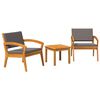 vidaXL Ensemble bistrot 3 pc Marron Polyester