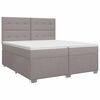 vidaXL Lit boxspring avec matelas Taupe 200 x 200 cm Tissu