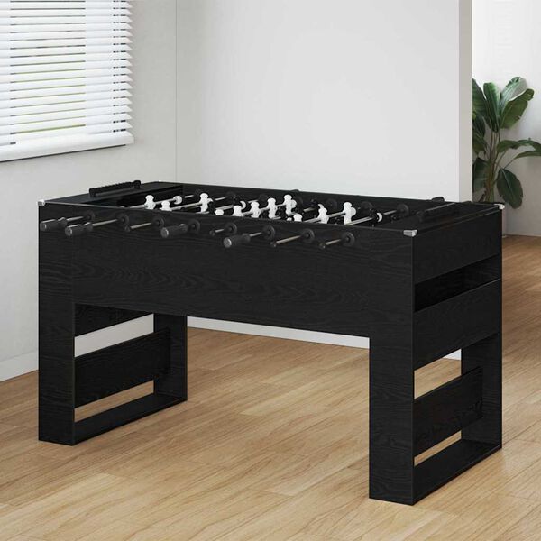 vidaXL Table de Foosball Ch&ecirc;ne Noir 146,5 x 74 x 85 cm