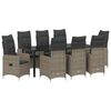 vidaXL Ensemble de salle &agrave; manger pour jardin 9 pc Gris polyrotin