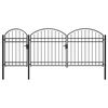 vidaXL Portail de clôture de jardin avec sommet en arc Gris 4 x 1,25 m