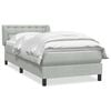vidaXL Sommier &agrave; lattes de lit et matelas gris clair 90x220 cm velours