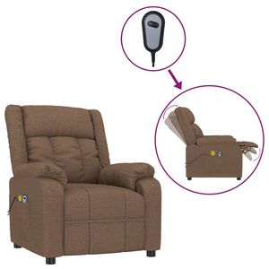 vidaXL Fauteuil &eacute;lectrique de massage Marron Tissu