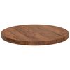 vidaXL Plateau de table Marron foncé Ø 70 x 4 cm Chêne massif