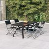 vidaXL Ensemble &agrave; manger de jardin 5 pcs Gris et noir