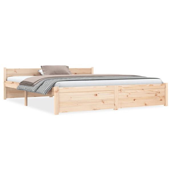 vidaXL Cadre de lit sans matelas bois massif 150x200 cm