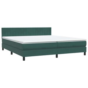 vidaXL Sommier &agrave; lattes de lit et matelas vert fonc&eacute; 180x220cm velours