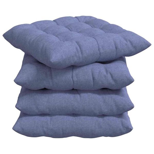 vidaXL Coussins de siège 2 pcs Bleu denim 40 x 40 x 6 cm tissu