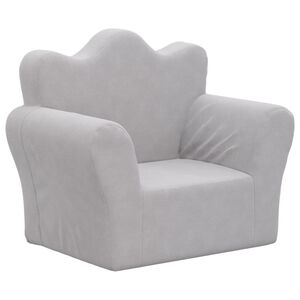 vidaXL Canap&eacute; pour enfants gris clair peluche douce