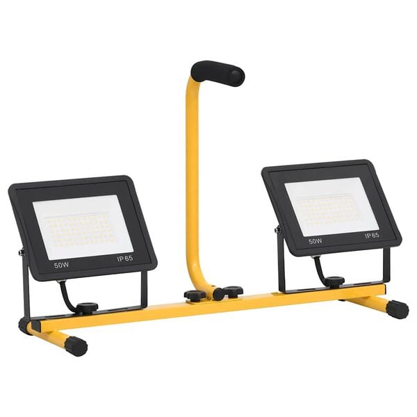 vidaXL Projecteur à LED avec poignée 2x50 W Blanc chaud