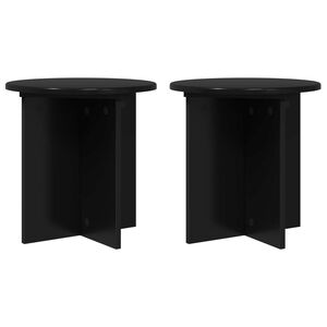 vidaXL Support de Plante 2 pcs Noir 40 x 40 x 40 cm Bois d'ing&eacute;nierie