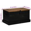 vidaXL Coffre de rangement HALDEN noir 91x48x47 cm bois massif pin