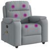 vidaXL Fauteuil de massage inclinable Gris clair Tissu