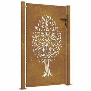 vidaXL Portail de jardin 100x150 cm en acier Corten avec motif arbre