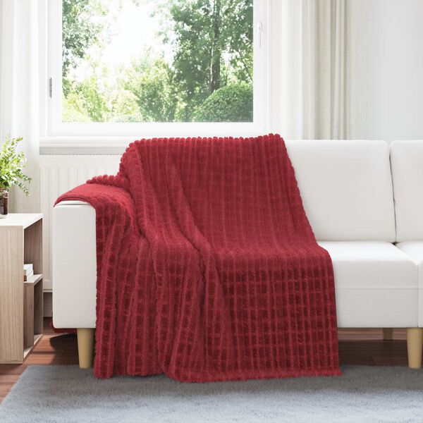 vidaXL Couvertures &agrave; jeter 6 pcs Rouge Bordeaux 200 x 150 cm Toison