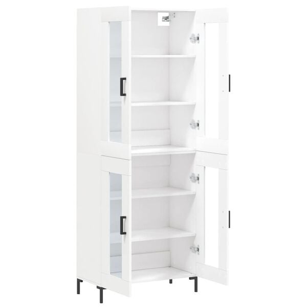 vidaXL Buffet haut Blanc 69,5x34x180 cm Bois d'ingénierie