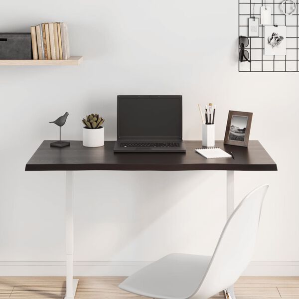 vidaXL Dessus de table bois chêne massif traité bordure assortie