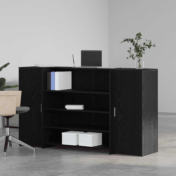 vidaXL Bureau de réception Chêne noir 180 x 50 x 103,5 cm Bois d'ingénierie