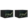 vidaXL Cabinet de chevet mural WIJHE 2 pc Ch&ecirc;ne noir 36 x 33 x 25 cm