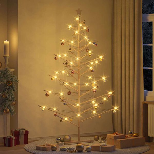 vidaXL Arbre de No&euml;l en bois Naturel 210 cm Bois massif en pin