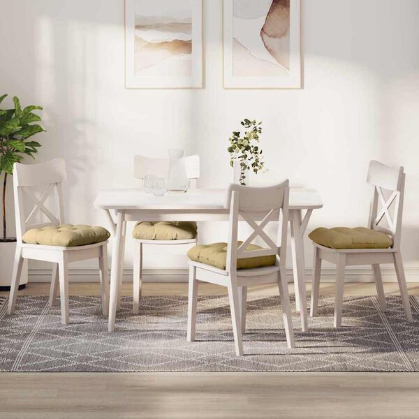 vidaXL Coussins de si&egrave;ge 4 pcs Vert gris 40 x 40 cm