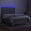 vidaXL Sommier &agrave; lattes de lit et matelas et LED Gris clair 140x190 cm