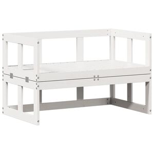 vidaXL Canap&eacute; de jardin extensible blanc bois massif de pin