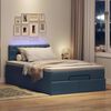 vidaXL Lit ottoman avec matelas et LED Bleu 120x200 cm Tissu