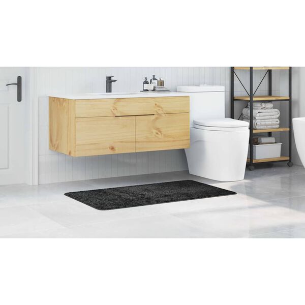 vidaXL Tapis de bain antidérapant Gris foncé 70 x 120 cm PP