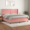 vidaXL Sommier &agrave; lattes de lit avec matelas Rose 200x200 cm Velours