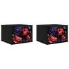vidaXL Cabinet de chevet mural KIEL 2 pc Ch&ecirc;ne noir 36 x 33 x 25 cm