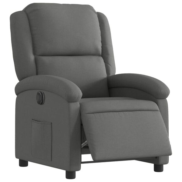 vidaXL Fauteuil inclinable électrique Gris foncé Tissu