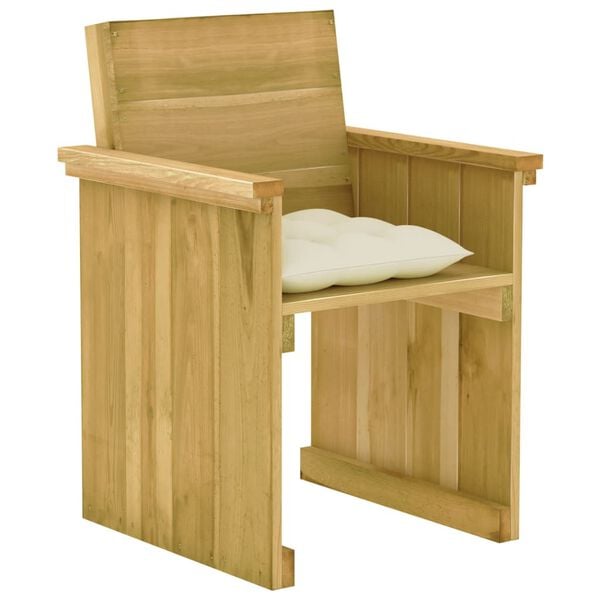 vidaXL Ensemble à manger de jardin 7 pcs avec coussins pin imprégné