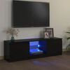 vidaXL Meuble TV avec lumi&egrave;res LED Noir 120x30x36 cm