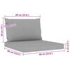 vidaXL Salon de jardin 6 pcs avec coussins gris