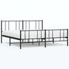 vidaXL Cadre de lit m&eacute;tal sans matelas avec pied de lit noir 180x200cm